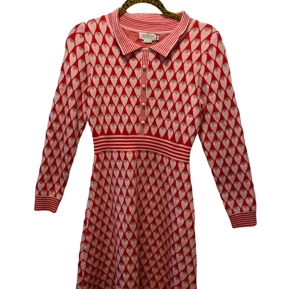 Lili Sidonio Collection Retro- Red and White Long Sleeve Dress - Picture 2 of 10